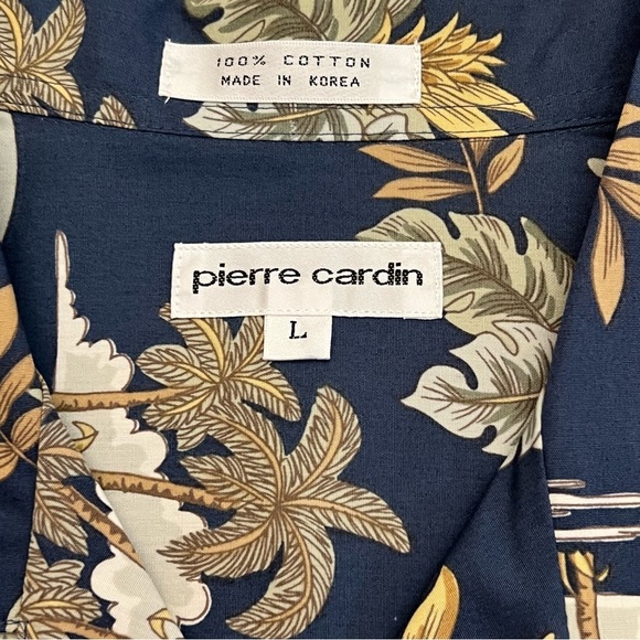 Pierre Cardin Hawaiian Tropical Summer Beach Vacation shirt. Size Large - Picture 6 of 10
